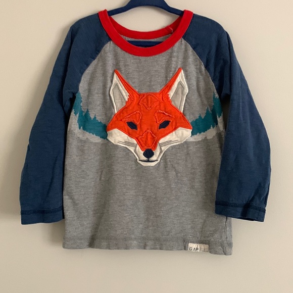 GAP Other - Baby Gap Textured Fox Long Sleeve Shirt